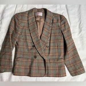 Vintage Pendleton Petite Houndstooth Wool Blazer | Made in USA | Size 8